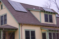 Solar cells on roof